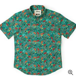 Disney Women's Button Down Shirt - Teal Floral
